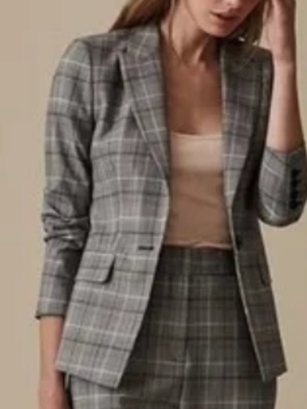 REISS Ora Checked Tailored Blazer Jacket – Pink/Grey Check – Size 2 – NWT - Picture 2 of 7